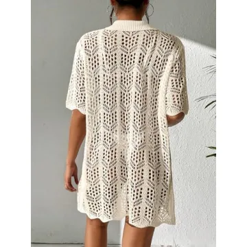 GORGLITTER Crochet Beach Cover Up Dress - Summer Fashion