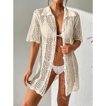 GORGLITTER Crochet Beach Cover Up Dress - Summer Fashion