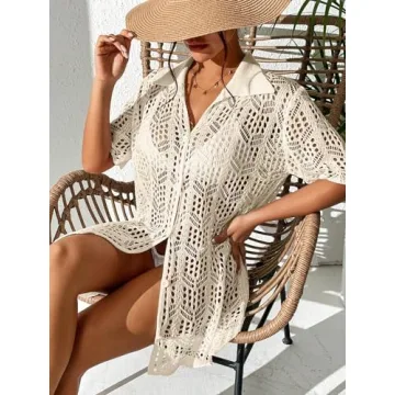GORGLITTER Crochet Beach Cover Up Dress - Summer Fashion