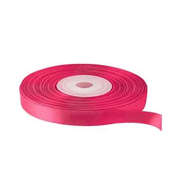 Solid Color Double Faced Hot Pink Satin Ribbon 3/8" X 25 Yards, Ribbons Perfect for Crafts, Wedding ...