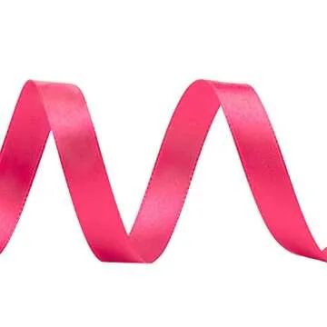 Double Faced Hot Pink Satin Ribbon 25 Yards for Crafts