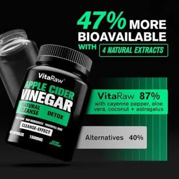 Organic Apple Cider Vinegar Capsules with The Mother - Energy Help Plus Heart, Gut, and Immune Health Support - Gluten Free, Dairy Free - Raw Probiotic and Prebiotic - Vegan ACV, Astragalus Root