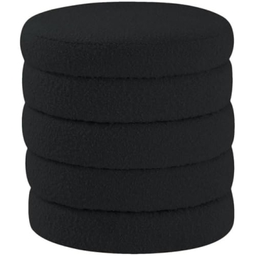 Meridian Furniture 153 Black Aphia Collection Modern Ottoman - Luxurious and Functional