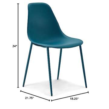 POLY & BARK Isla Modern Dining Chairs Set of 4 - Ocean Teal