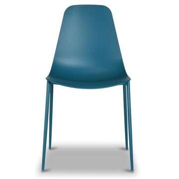 POLY & BARK Isla Modern Dining Chairs Set of 4 - Ocean Teal