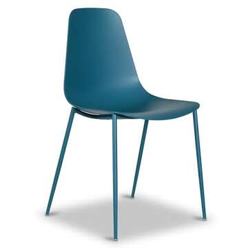 POLY & BARK Isla Modern Dining Chairs Set of 4 - Ocean Teal