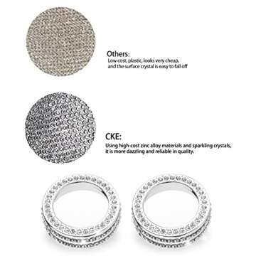 CKE Sporty Crystal Bling Cover Rings for 2018-2024 Camry