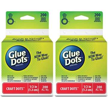 2-Pack - Glue Dots Craft Roll, Contains 200 ( .5 Inch) Adhesive Craft Dots (08165)