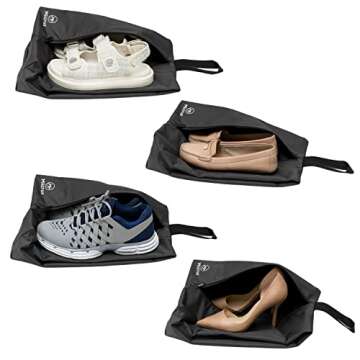 Miicrux Travel Shoe Bag - Odor Absorbing, Water Resistant, Essential Organizer for Shoes