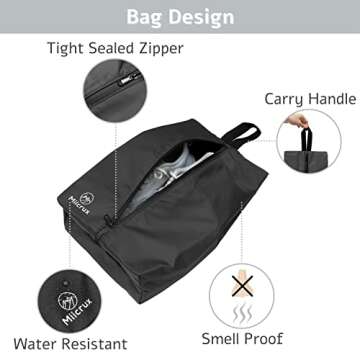 Miicrux Odor Absorbing Travel Shoe Bag for Men and Women