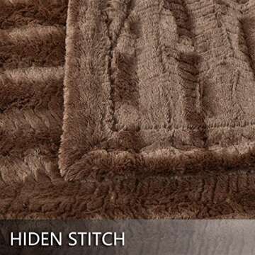 YUSOKI Luxury Double Sided Faux Fur Throw Blanket(Without Pillows),Soft Fuzzy Fluffy Cozy Blanket Plush Furry Comfy Warm Blanket for Couch Bed Chair Sofa Bedroom Men Boys Gift(Brown,50" x 63")