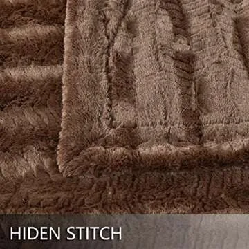 YUSOKI Luxury Double Sided Faux Fur Throw Blanket(Without Pillows),Soft Fuzzy Fluffy Cozy Blanket Plush Furry Comfy Warm Blanket for Couch Bed Chair Sofa Bedroom Men Boys Gift(Brown,50" x 63")