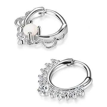 Jstyle 2 Pcs Brass Nose Hoop Set for Unique Style