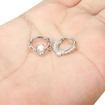 Jstyle 2 Pcs Brass Nose Hoop Set for Unique Style