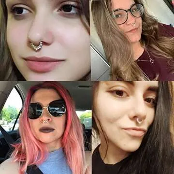 Jstyle 2 Pcs Brass Nose Hoop Set for Unique Style