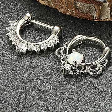 Jstyle 2 Pcs Brass Nose Hoop Set for Unique Style