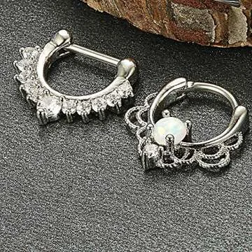 Jstyle 2 Pcs Brass Nose Hoop Set for Unique Style