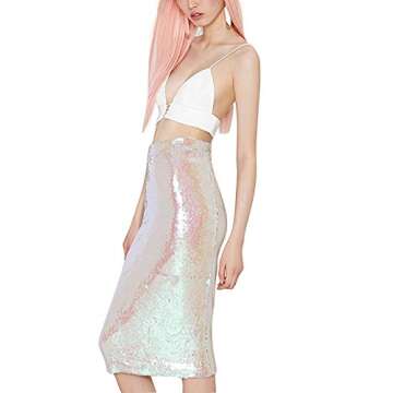 IRISIE Women's Sparkling Sequins Midi Dress in Pink