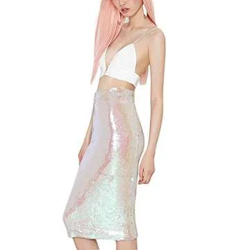 IRISIE Women's Sparkling Sequins Midi Dress in Pink