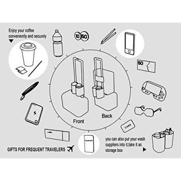 Riemot Luggage Cup Holder - Travel Hands-Free Beverage Carrier