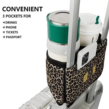 Riemot Luggage Cup Holder - Travel Hands-Free Beverage Carrier