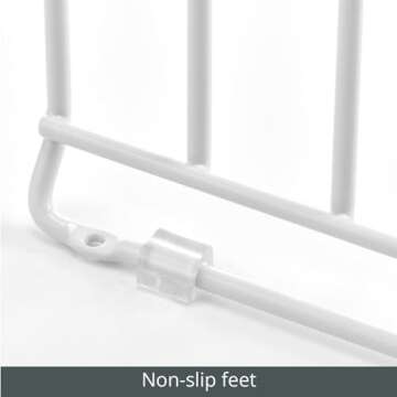 mDesign X-Large Steel Storage Tray Organizer Rack for Kitchen Cabinet - Divided Holder with 5 Slots for Skillets, Frying Pan, Pot Lids, Cutting Board, Baking Sheets - Concerto Collection - White