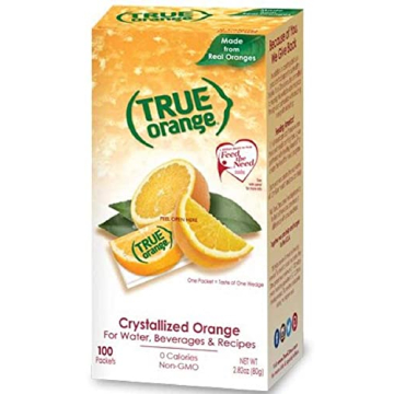 TRUE ORANGE Water Enhancer, Bulk Dispenser Pack - 100 Count (Pack of 1)| Zero Calorie Flavoring | Fo...