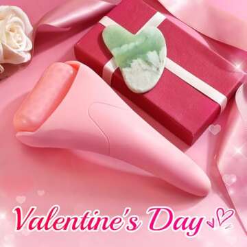 huefull Ice Roller for Face with 2 Rollers and Gua Sha Facial Tools, Face Roller for Self Care, Guas...