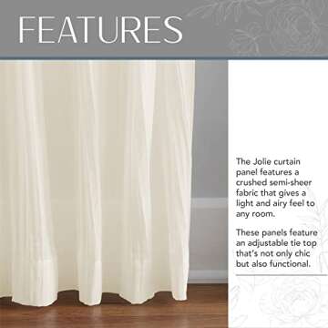Elrene Jolie Crushed Semi-Sheer Window Curtain 52" x 108"