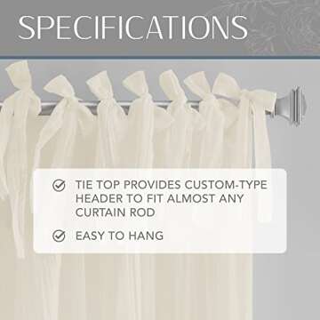 Elrene Jolie Crushed Semi-Sheer Window Curtain 52" x 108"