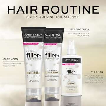 John Frieda ULTRAfiller+ Volumizing Conditioner for Fine, Thinning Hair with Biotin and Hyaluronic Acid, 8.3 Oz