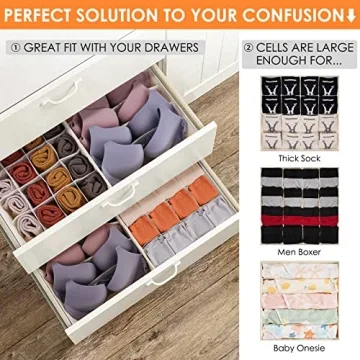 Ultimate 3 Pack Bra and Underwear Drawer Organizers
