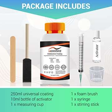 Sublimation Coating - 250ml Universal Coating Kit for Mugs, Tumblers, Ceramics, Wood, Glass, Metal -...