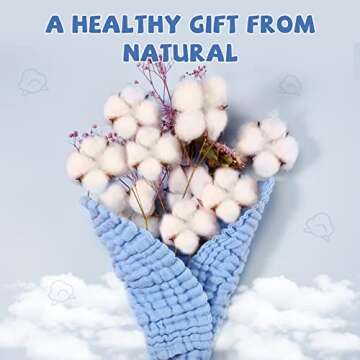 MUKIN Baby Washcloths - Soft Face Cloths for Newborn, Absorbent Bath Wipes, Burp Cloths or Towels, B...