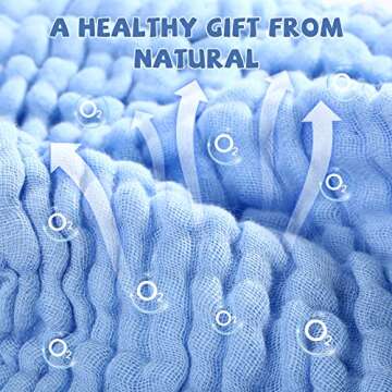 MUKIN Baby Washcloths - Soft Face Cloths for Newborn, Absorbent Bath Wipes, Burp Cloths or Towels, Baby Registry as Shower. Pack of 6-12x12 inches (Blue)