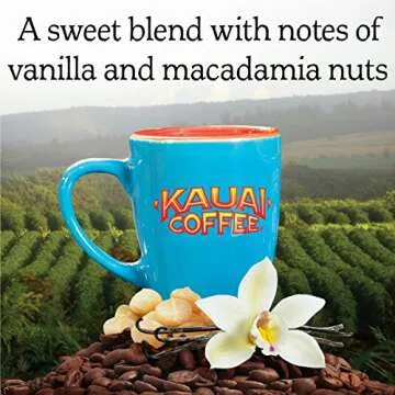 Kauai Hawaiian Ground Coffee, Vanilla Macadamia Nut Flavor - Gourmet Arabica Coffee From Hawaii's La...