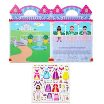 Melissa & Doug Princess Puffy Sticker Set - 67 Reusable Stickers