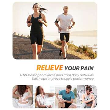 AVCOO 30 Modes TENS EMS Unit Compact Muscle Stimulator for Pain Relief, Rechargeable & Portable Dual...