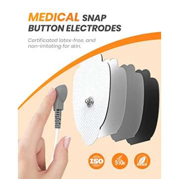 AVCOO 30 Modes TENS EMS Unit Compact Muscle Stimulator for Pain Relief, Rechargeable & Portable Dual Channel EMS Muscle Stimulator with 30 Intensity Levels and 12 Electrode Tens Unit Replacement Pads