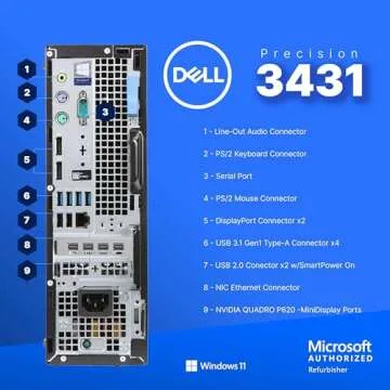 Dell Precision Workstation PC with Quadro P620 GPU