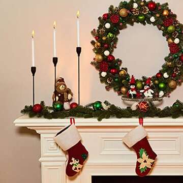 Gonioa Set of 3 Metal Black Candle Holders for Taper Candles Matte Candlestick Stand Modern Home Decor for Table,Wedding,Candlelight Dinner,Fits,Party,Farmhouse Fit 3/4inch Candle,Elegant Gift