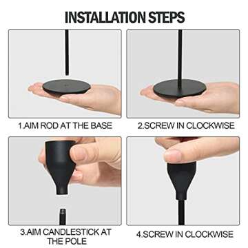 Gonioa Set of 3 Metal Black Candle Holders for Taper Candles Matte Candlestick Stand Modern Home Decor for Table,Wedding,Candlelight Dinner,Fits,Party,Farmhouse Fit 3/4inch Candle,Elegant Gift