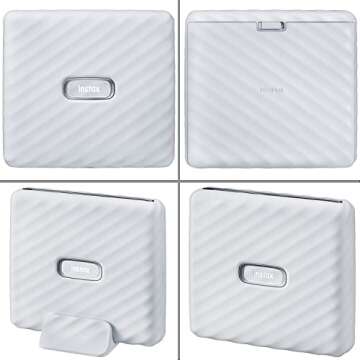 Fujifilm Instax Link Wide Printer Ash White Bundle with Fuji Wide Twin Pack Instant Film + Cloth