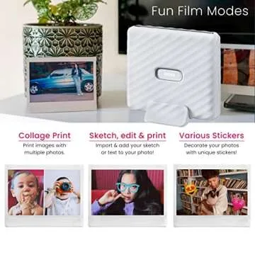 Fujifilm Instax Link Wide Printer Ash White Bundle with Fuji Wide Twin Pack Instant Film + Cloth