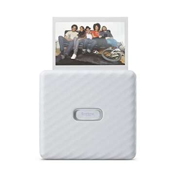 Fujifilm Instax Link Wide Printer Ash White Bundle with Fuji Wide Twin Pack Instant Film + Cloth