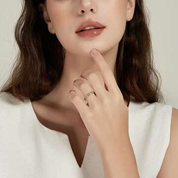 SHINYSO Wedding Band for Women Princess Cut Cubic Zirconia CZ Ring Eternity Band Engagement Stacking Promise Rings for Her Gold Size 5