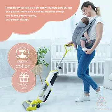 Baby Carrier Newborn to Toddler-ACRABROS 4 in 1 Ergonomic Convertible Infant Carrier for Men Women,All Positions All Season, Lumbar Support and Air Flow,8-32 Pounds, Grey