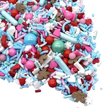 Ugly Sweater Sprinkle Medley, Christmas sprinkles, cookie sprinkles, edible sprinkles, Jimmies, holiday sprinkles, cupcake topping, Manvscakes