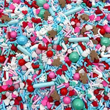 Ugly Sweater Sprinkle Medley, Christmas sprinkles, cookie sprinkles, edible sprinkles, Jimmies, holiday sprinkles, cupcake topping, Manvscakes