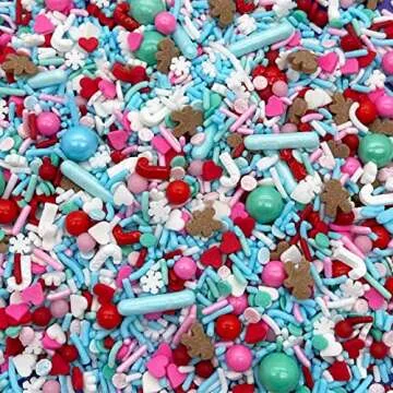 Ugly Sweater Sprinkle Medley, Christmas sprinkles, cookie sprinkles, edible sprinkles, Jimmies, holiday sprinkles, cupcake topping, Manvscakes